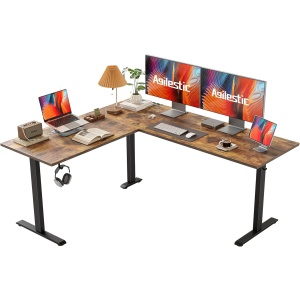 Agilestic Standing Desk 40 x 24 Inches, Adjustable Height Electric Sit Stand Desk, Home Office Computer Desk with Splice Board, Black